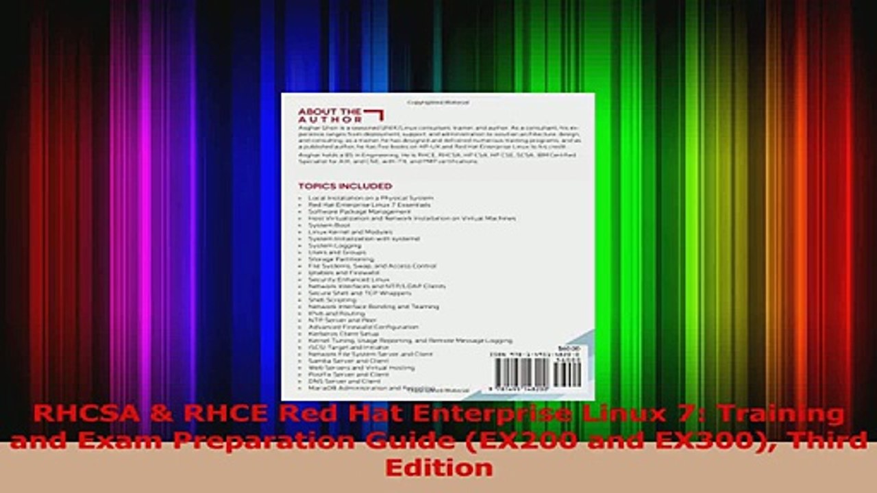Read  RHCSA  RHCE Red Hat Enterprise Linux 7 Training and Exam Preparation Guide EX200 and Ebook Free