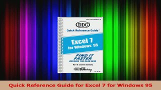 Read  Quick Reference Guide for Excel 7 for Windows 95 PDF Online