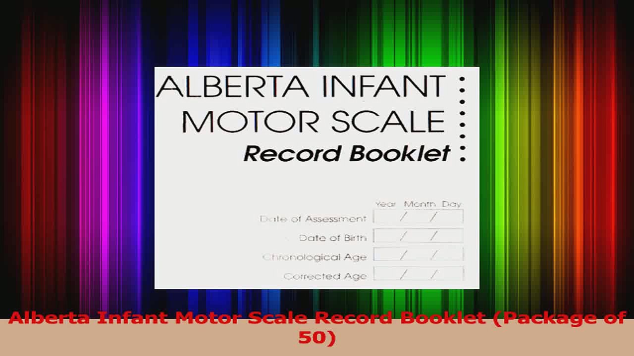 Alberta Infant Motor Scale Record Booklet Package of 50 PDF video