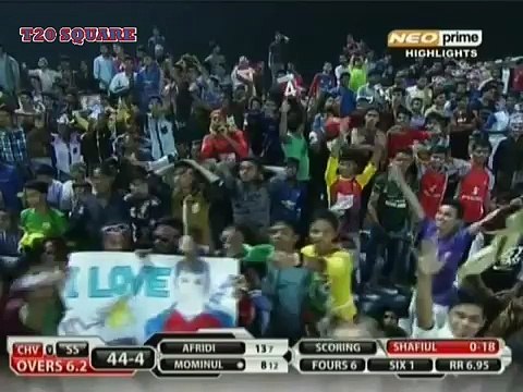 Shahid Afridi 62 (41) vs Chittagong Vikings - Bangladesh Premier League(BPL) 2015
