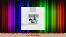 Charge Nurse Program Builder Tools for Developing Unit Leaders PDF