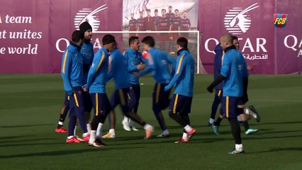 FC Barcelona training- Recovery session after victory; Valencia up next