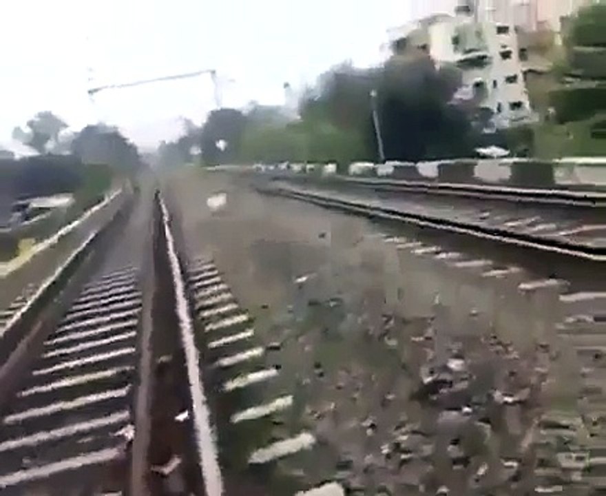 Brave or stupid with train stunt