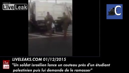 Un soldat israélien lance un couteau près d'un étudiant palestinien puis lui demande de le ramasser