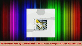 Download  Methods for Quantitative MacroComparative Research Ebook Free