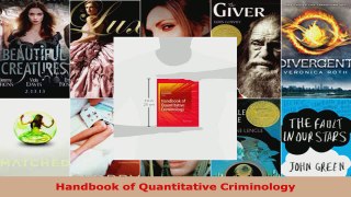 Download  Handbook of Quantitative Criminology PDF Online