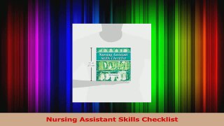 Nursing Assistant Skills Checklist PDF