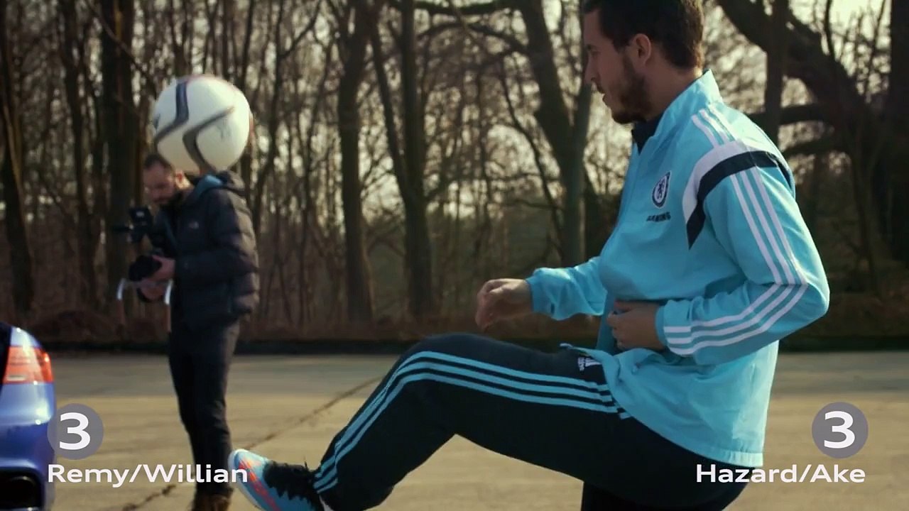 Hazard, Willian, Ake and Remy take on the Audi (challenge)
