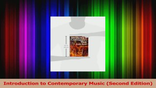 Read  Introduction to Contemporary Music Second Edition Ebook Free