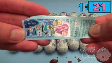 Worlds Fastest Opening of 24 Disney Frozen Surprise Eggs!