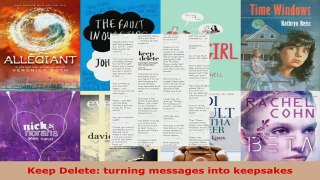 Read  Keep Delete turning messages into keepsakes Ebook Free
