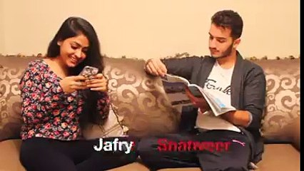 What girls do when they read something funny on their phone