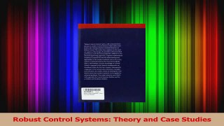 Read  Robust Control Systems Theory and Case Studies PDF Free