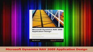 Download  Microsoft Dynamics NAV 2009 Application Design Ebook Online