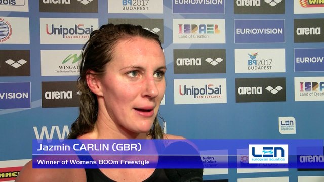 20151203 Jazmin CARLIN Winner of Womens 800m Freestyle