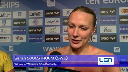 20151203 Sarah SJOESTROEM Winner of Womens 50m Butterfly