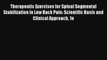 [PDF Download] Therapeutic Exercises for Spinal Segmental Stabilization in Low Back Pain: Scientific