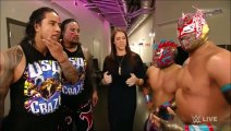 Stephanie McMahon, The Usos and The Lucha Dragons Backstage Segment