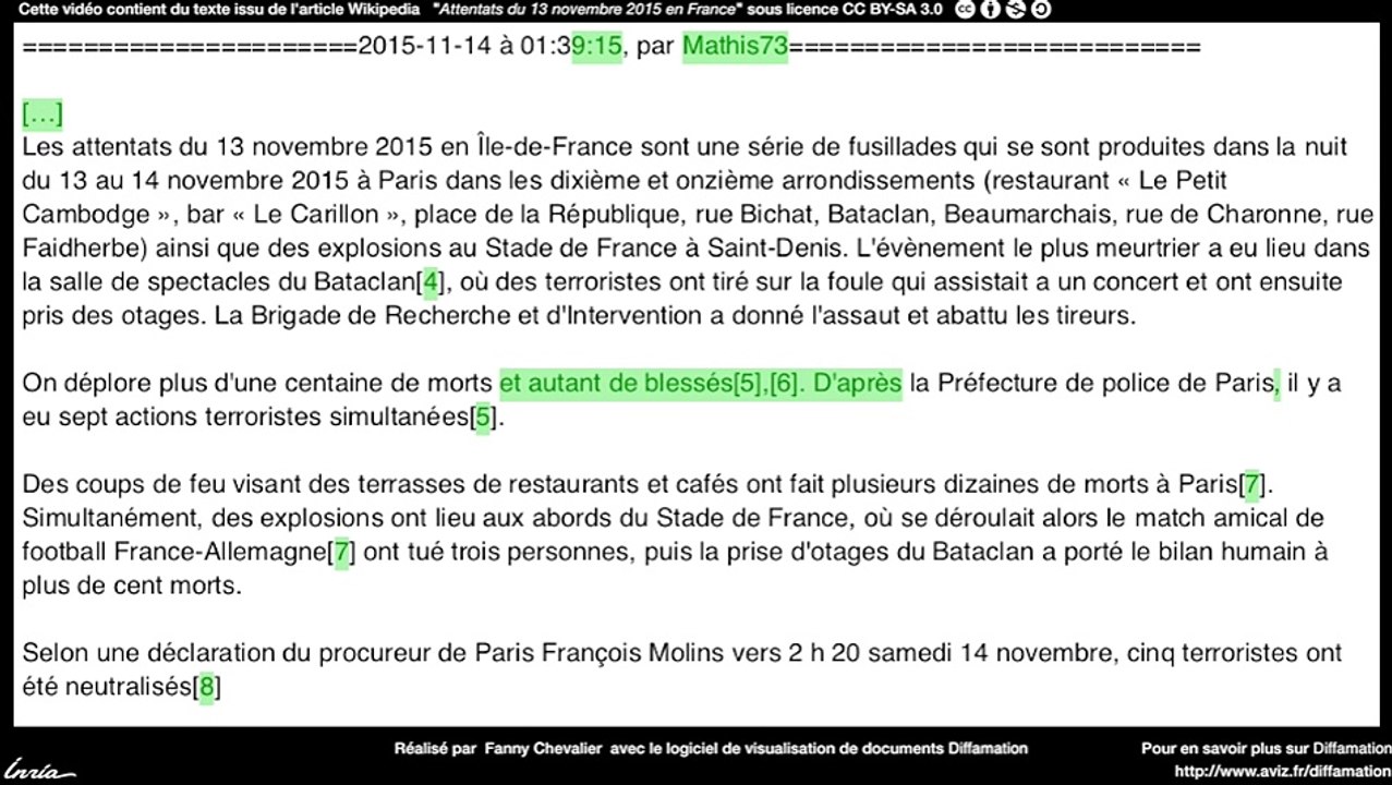 Le 13 Novembre sur Wikipédia : bilan