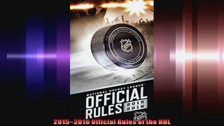 20152016 Official Rules of the NHL