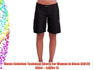 Musto Evolution Technical Shorts For Women in Black SE0170 Sizes- - Ladies 12