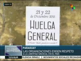 Paraguay: organizaciones obreras y rurales se suman a huelga general