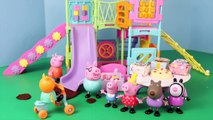 Peppa Pig Park Playground Candy Cat Birthday Party Play-Doh Muddy Puddles DisneyCarToys