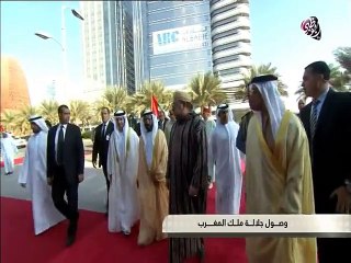 لحظة وصول الملك محمد السادس لافتتاح الاسبوع المغربي بأبوظبي