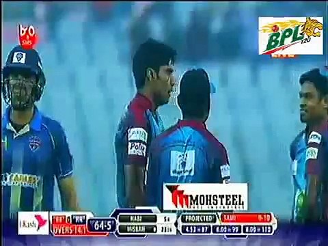 Mohammad Sami Gets 2 Wickets 3rd Dec BPL 2015 Rangpur Riders vs Barisal Bulls