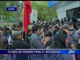 Tribunal condena a 15 días de prisión a 21 detenidos en protestas