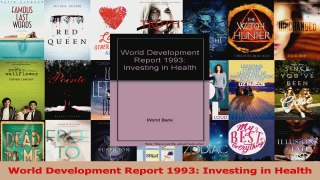 PDF Download  World Development Report 1993 Investing in Health PDF Online