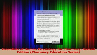 Essentials of Human Physiology for Pharmacy Second Edition Pharmacy Education Series PDF