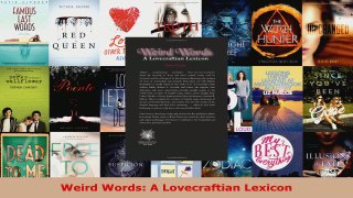 Read  Weird Words A Lovecraftian Lexicon EBooks Online