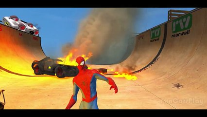 Spiderman SMASH Custom Batman Lightning McQueen Disney Cars + Kids Songs
