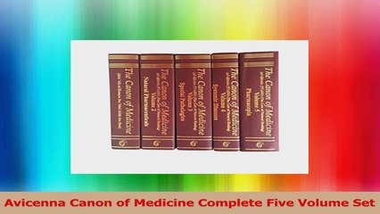 Avicenna Canon of Medicine Complete Five Volume Set PDF