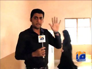 Polling underway at polling station in Karachi's Orangi Town