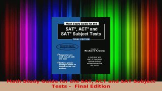 Read  Math Study Guide for the SAT ACT and SAT Subject Tests   Final Edition Ebook Free