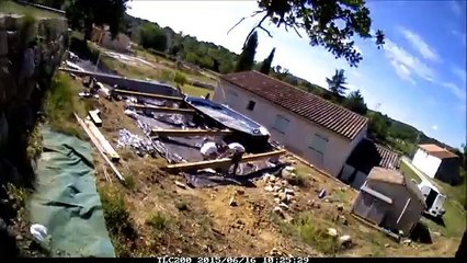 Terrasse bois suspendu - Plage de piscine
