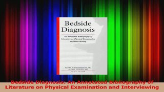 Bedside Diagnosis An Annotated Bibliography of Literature on Physical Examination and PDF