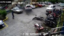 Passenger tries to help driver to park but crashes car and destroys it!