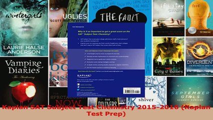 Read  Kaplan SAT Subject Test Chemistry 20152016 Kaplan Test Prep Ebook Free