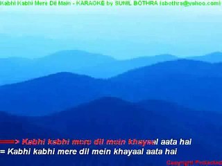 kabhi kabhi mere dil mein hindi karaoke