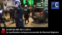 Violences : manifestation anti-gouvernementale de Montréal 30/11/2015