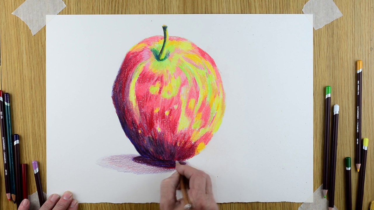 Start Drawing: Part 3 Coloured Pencils - An Apple