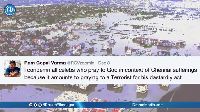 RGV Slams Celebrities Regarding Their Donations - Chennai Floods