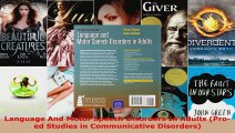 Read  Language And Motor Speech Disorders In Adults Proed Studies in Communicative Disorders Ebook Free