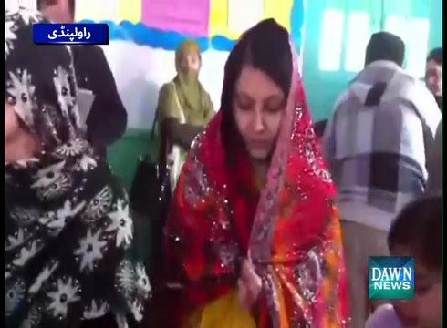 Bride reached polling station in Rawalpindi to cast her vote