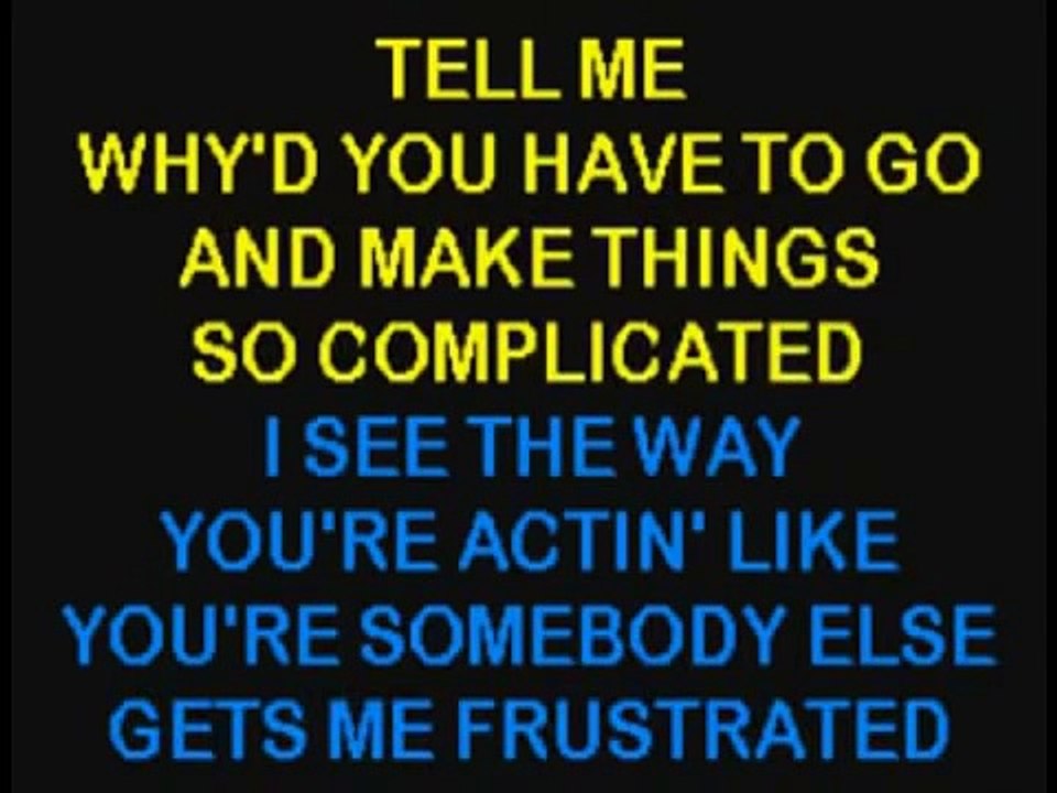 Avril Lavigne  Complicated karaoke lyrics