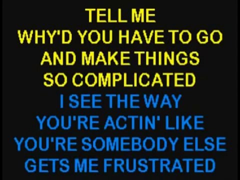 Avril Lavigne Complicated karaoke lyrics