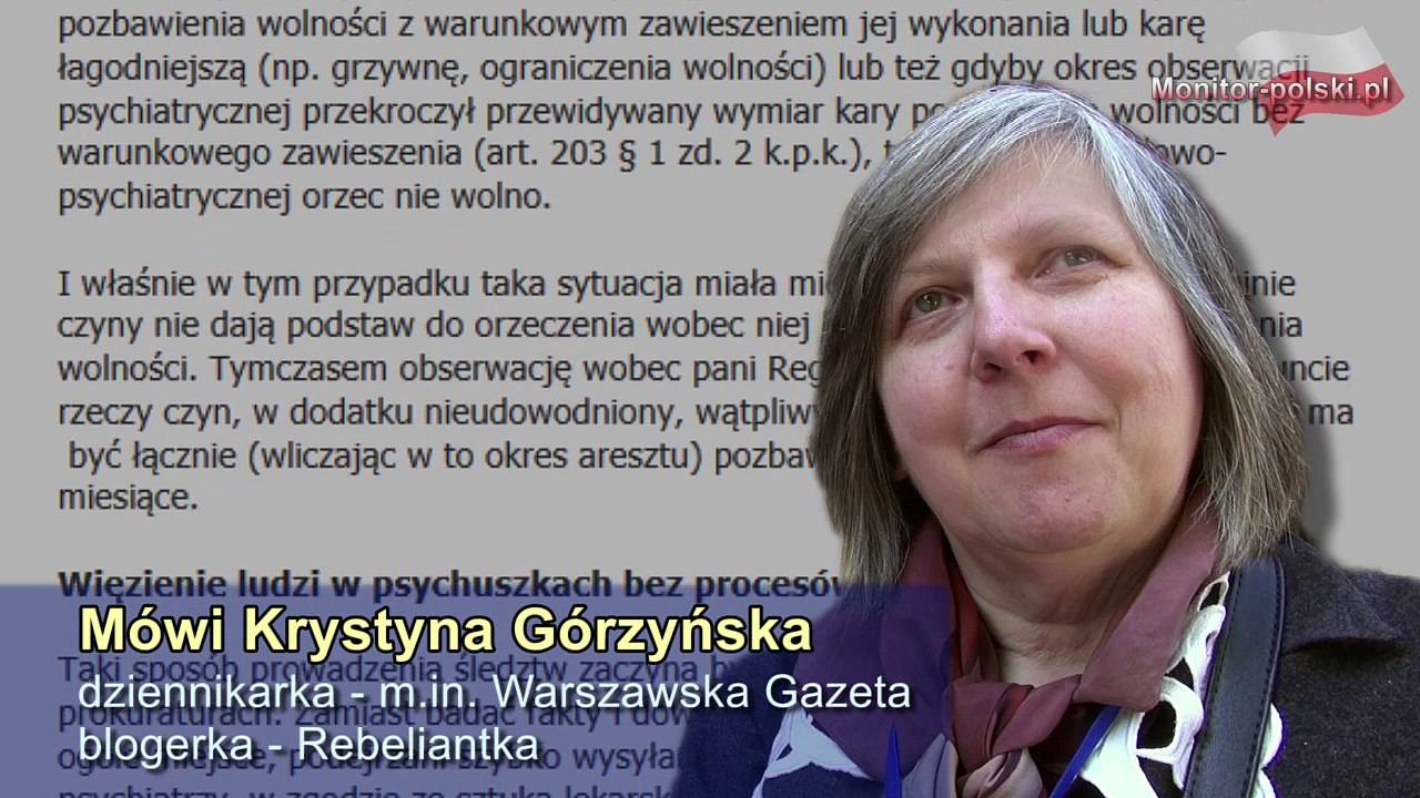 Sowieckie metody represyjne - Krystyna Górzyńska o psychiatryzacji Reginy Talagi